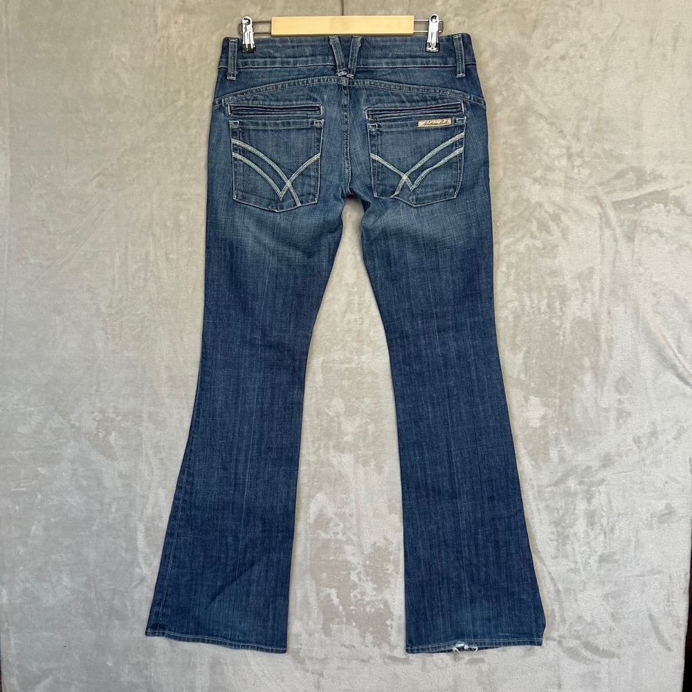 William Rast Savoy Trouser 27 x 33 Dark Evening Wash Flare HTF Vtg UL Rise OG - Picture 2 of 12
